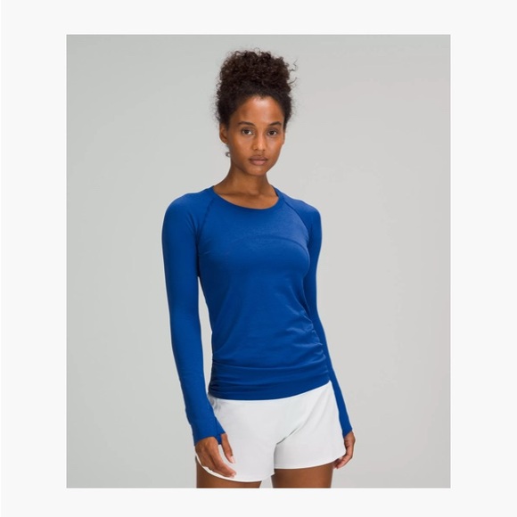 lululemon athletica swiftly tech Vibrant Blue Long Sleeve Tee - Picture 1 of 3